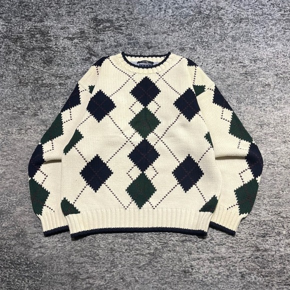 Tommy Hilfiger Other - Vintage Tommy Hilfiger Sweater Mens‎ Large Cream Casual Pattern Cotton Jumper